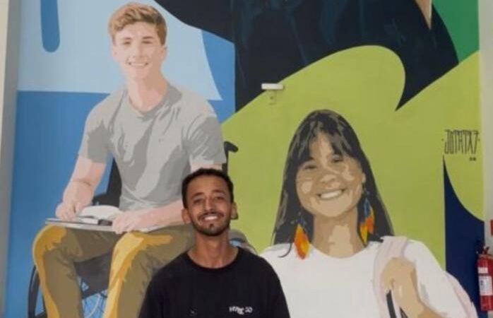 Faceli recebe mural de grande porte assinado pelo artista JotaTX7
