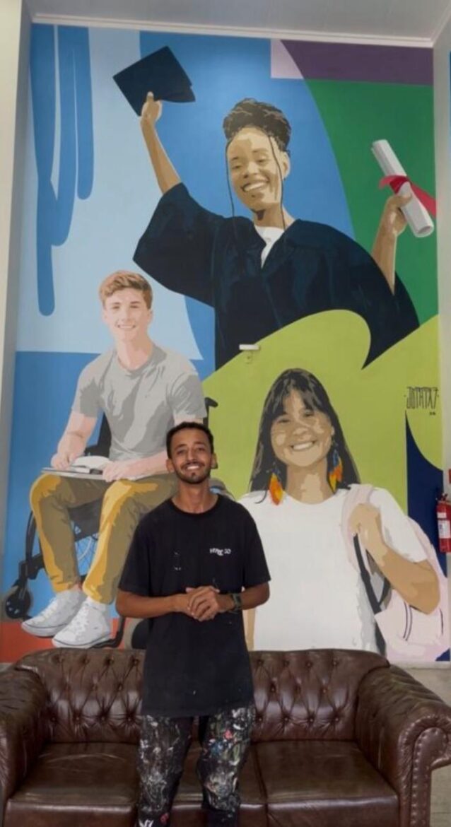 Faceli recebe mural de grande porte assinado pelo artista JotaTX7