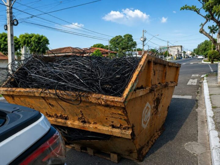 Ação em Interlagos remove quase 2 toneladas de fios em desuso em Linhares