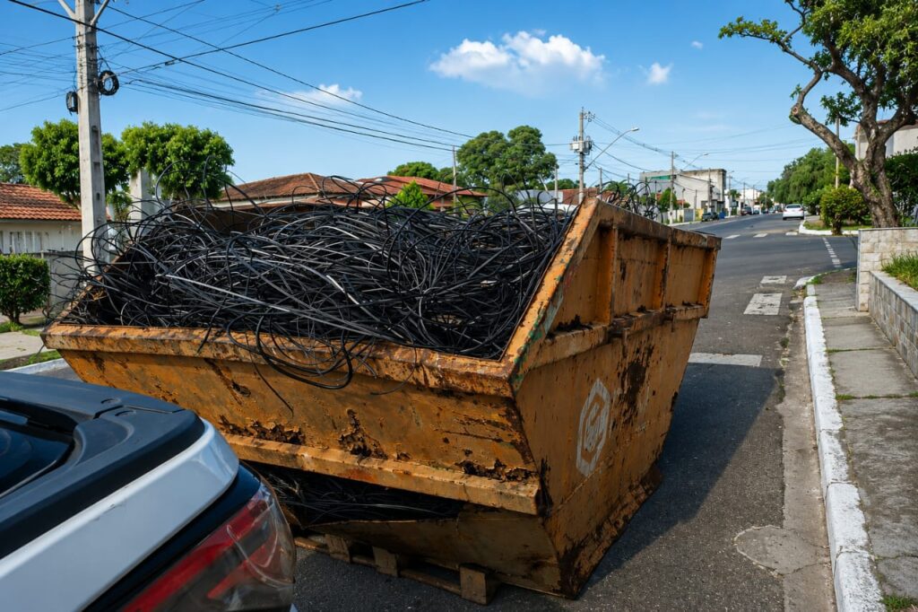 Ação em Interlagos remove quase 2 toneladas de fios em desuso em Linhares