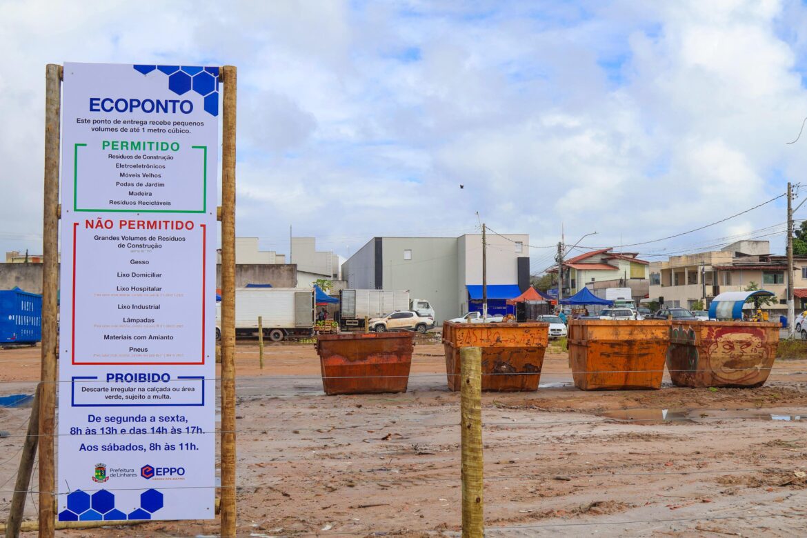 Ecoponto de Linhares completa um ano com mais de 723 toneladas de resíduos recebidos