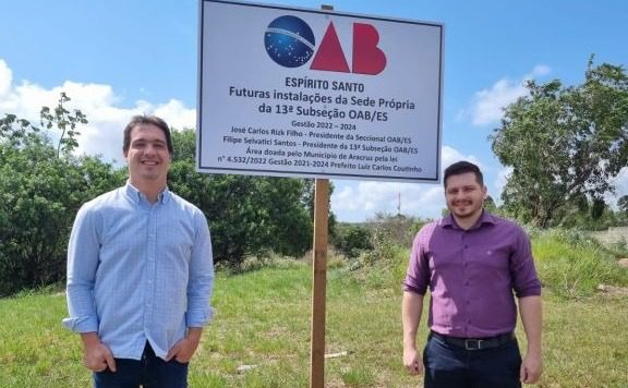 Secretário-geral da OAB-ES presente na entrega simbólica do terreno para a construção da nova sede de Aracruz