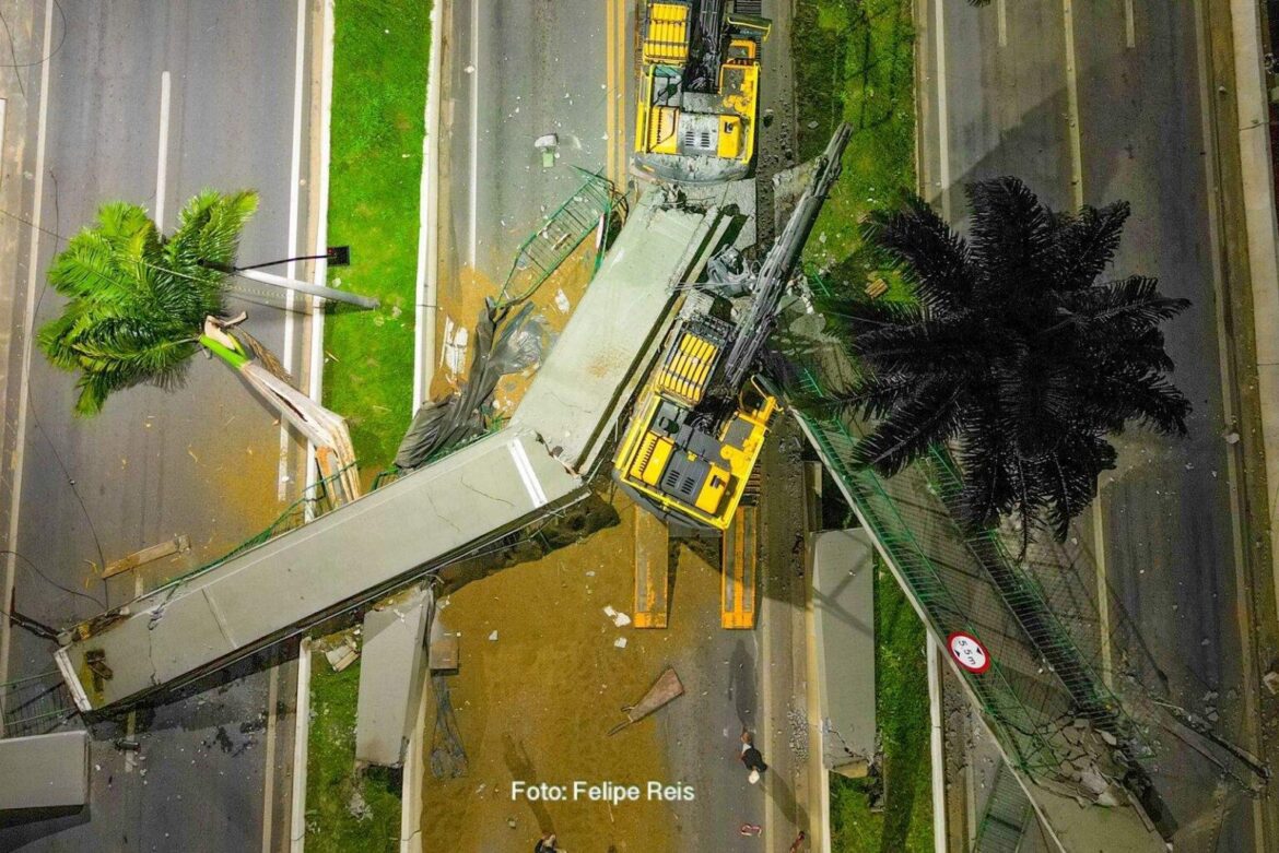 VÍDEO | Acidente na BR-101: Caminhão colide com passarela, resultando em ferimentos em um pedestre e fechamento da pista