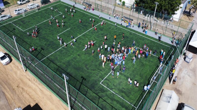 Parceria reforçada entre Prefeitura e Governo do Estado: Campo Bom de Bola, no bairro Ayrton Senna, é palco de projetos esportivos