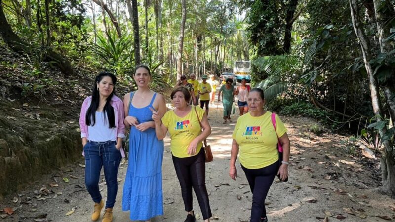 Momento de integração com a natureza: idosos do Centro de Convivência visitam a Represa do Pionte