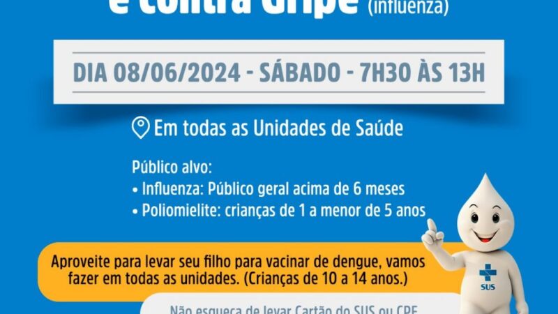 Nova fase da campanha de vacinação inclui poliomielite e gripe (influenza)