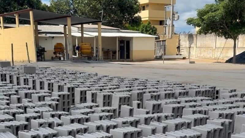 Unidade prisional de Linhares atinge marca de mil blocos de concreto produzidos por dia
