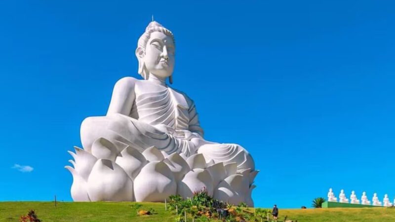 No Dia de Doar, a Estátua do Grande Buda de Ibiraçu ganhará iluminação laranja